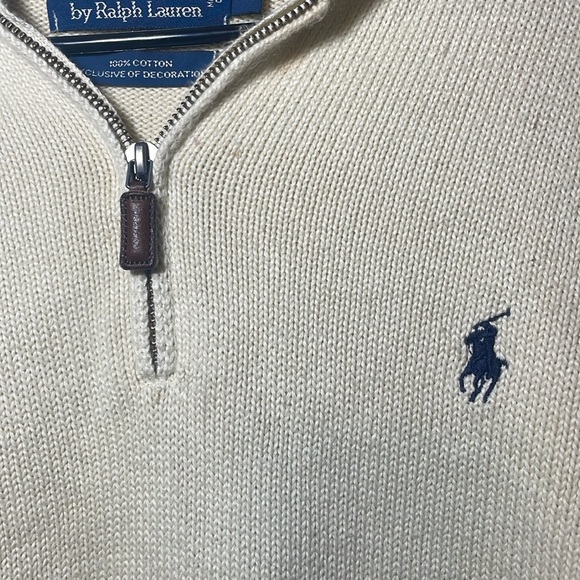 Polo by Ralph Lauren size extra large cream, quarter zip sweater - Picture 3 of 7